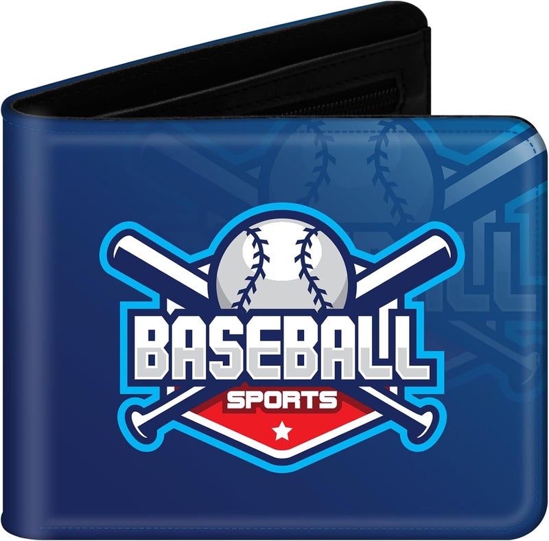 Jonyee Boys Wallet for Kids and Teenager, Funny Leather Bifold Purse with Zipper Coin Pocket and Card Cash Holder for Youth Men, Cool Cartoon Game Wallet for Kids Gifts -Baseball Bat - Image 1